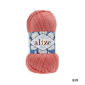 Sợi cotton mercerized Miss trơn nhập khẩu từ Alize, đan móc áo, váy, doly