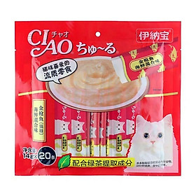 Hình ảnh Thức Ăn Cho Mèo Ciao Churu Thanh Sốt Thưởng Cá Ngừ White Meat Tuna (1 Túi / 20 Thanh)