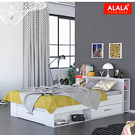 Giường ngủ ALALA12 + 2 hộc kéo/ Miễn phí vận chuyển và lắp đặt/ Đổi trả 30 ngày/ Sản phẩm được bảo hành 5 năm từ thương hiệu ALALA/ Chịu lực 700kg