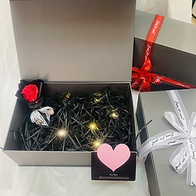 (30cm*20cm*11cm) Combo hộp quà  valentine, sinh nhật size to tặng bạn trai, người yêu, kèm phụ kiện, tặng  ruy băng sang trọng