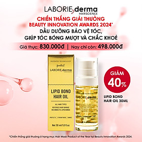 Dầu dưỡng bảo vệ tóc, giúp tóc bóng mượt và chắc khỏe LABORIE derma Lipid Bond Hair Oil - 30ml