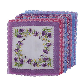 15Pack Handkerchiefs Cotton Colored Floral Lace Hankies Hanky Kerchiefs Bulk