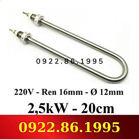 2,5kW - 220V - U ĐƠN ĐIỆN TRỞ ĐUN NƯỚC, NẤU CHÁO,THANH NHIỆT NỒI PHỞ hàng nhập