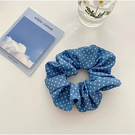 Các mẫu dây buộc tóc - Scrunchies tone xanh siêu dễ thương HD64