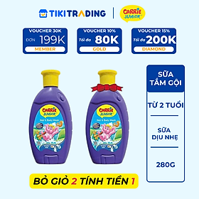Chai Sữa Tắm Gội cho bé Carrie Junior hương trái cây thiên nhiên 280g