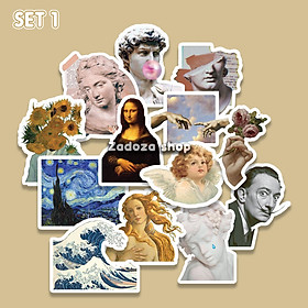 Sticker decal dán laptop , điện thoại,bình nước hình dán trang trí chủ đề hội họa art tranh sơn dầu