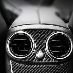 2PCS Rear Carbon Fiber Car Outlet Cover Sticker for Mercedes Benz