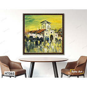 Mua Tranh phố cổ - tranh sơn dầu - tranh vẽ tay - tranh treo tường - tranh chợ bến thành WATEX
