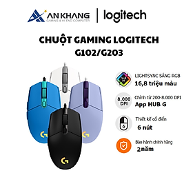 Chuột Gaming Logitech G102/G203 có dây lightsync - Hàng Chính Hãng - Bảo hành chính hãng 24 tháng