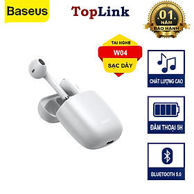 Tai Nghe Nhét Tai Baseus Không Dây Bluetooth 5.0 TWS Encok W04 / W04 Pro Âm Thanh Hifi - Hàng Chính Hãng