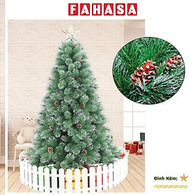 Cây Thông Noel Lăn Kim Tuyến Bạc Gắn Trái Thông 150 cm - Chaang Chiia LP-TCB-5