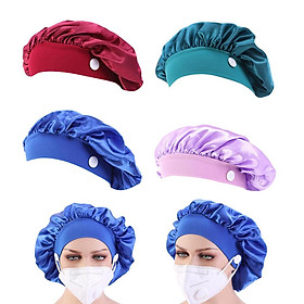 4pcs Unisex Satin Scrub Cap Beanie Cap Chemo Cap Sleeping Bonnet Head Scarf