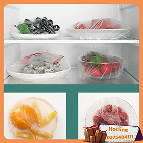 Mua Set 100 Màng Bọc Thực Phẩm Túi Gấu Màng Bọc Thực Phẩm Pe Có Chun Bọc Đồ Ăn Co Giãn Tái Sử Dụng ( Tặng Kèm Quà ) - Hàng Loại 1