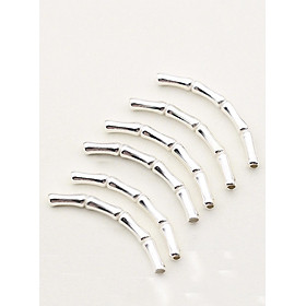 Combo 6 cái charm bạc hình ống đốt tre xỏ ngang - Ngọc Quý Gemstones