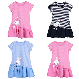 Đầm Bé Gái Tay Ngắn In Thỏ️14-38 kg️MEEJENA️100% Cotton - 1800