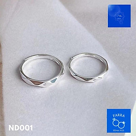 Nhẫn đôi bạc, nhẫn cặp tình nhân, nhẫn bạc FARRA 925 -ND001