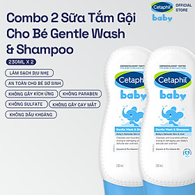 Combo 2 Sữa tắm gội dịu lành cho bé Cetaphil Baby Gentle Wash & Shampoo 230ml/chai