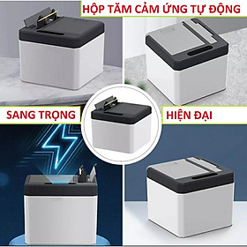 Hộp đựng tăm cảm ứng diệt khuẩn hồng ngoại lấy tăm tự động mẫu mới loại tốt chính hãng