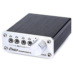 A985 Digital Audio Signal Switch 4 Input 4 Output Earphone Headphone Headset Transmission Switch 3.5mm Multi-Channel black CN