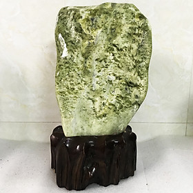 Mua Cây đá phong thủy để bàn ngọc tự nhiên màu xanh lá đậm bóng cho người mệnh Hỏa và Mộc nặng 8 kg