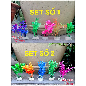 Bộ 5 Cây Trang Trí Bể Cá Size Mini (Khoảng 12cm x 5cm Mỗi Cây) - Đồ Trang Trí Hồ Cá