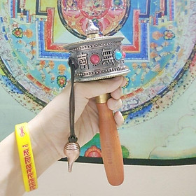 Mua Bánh xe cầu nguyện Kinh luân tay xoay và đế sen - Cầu bình an  may mắn