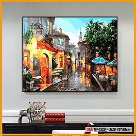 Mua Tranh sơn dầu số hoá tự tô Sondausohoavn đường phố châu Âu DP4329