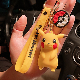 Móc khóa silicone nhân vật hoạt hình kèm huy hiệu