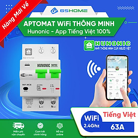 CB Aptomat, Cầu Dao WiFi Thông Minh Hunonic Notec 63A - App Tiếng Việt, Điều khiển Qua Điện ThoạI, Đo Điện, BH 24 Tháng