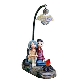 Couple Figurine Ornaments Bedside Light for Bedroom Living Room Lovers Gifts