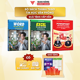 Combo 3 Sách Excel - Word - PowerPoint Ứng Dụng Văn Phòng Có Kèm Khoá Học Online ĐÀO TẠO TIN HỌC