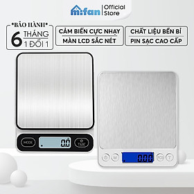 Cân Điện Tử Mini Cao Cấp 2021 MIFAN 0.01g - 3kg - Nhỏ Gọn, Siêu Chính Xác, Thép Không Gỉ, Màn LCD -Tặng 2 Đĩa Cân Và Pin