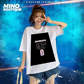 Áo Thun Nam Big Size Bts Jungkook 97 Logo Mino Size Lớn In Hình Đẹp Dễ Thương, Trơn KOR202111419