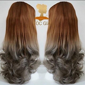 Tóc giả kẹp nửa đầu ombre đủ màu cao cấp- hình thật