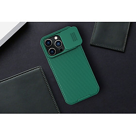 Ốp lưng chống sốc bảo vệ Camera cho iPhone 14 Pro Max hiệu Nillkin Camshield - hàng nhập khẩu - xanh rêu