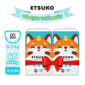 Combo 2 bịch tã quần Etsuko size M 46 PCS