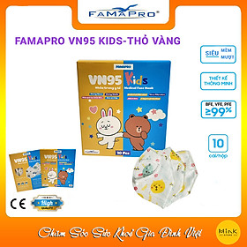 [HỘP - FAMAPRO VN95 KIDS] - Khẩu trang y tế trẻ em kháng khuẩn 4 lớp Famapro VN95 KIDS đạt chuẩn N95 (10 cái/ hộp)