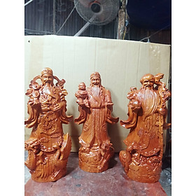 Bộ tượng tam đa phúc lộc thọ bằng gỗ hương đá kt cao 20×6×9cm