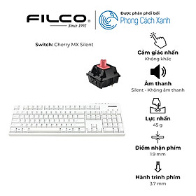 Bàn phím cơ không dây Filco Majestouch Convertible 3 Hakua Fullsize/Tenkeyless - Hàng Chính Hãng