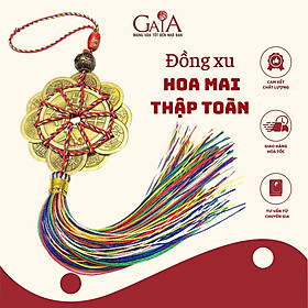 Mua Đồng xu hoa mai thập toàn kiểu dây dệt nhiều màu may mắn THM07
