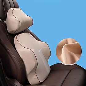 Bộ Gối Tựa Đầu và Tựa lưng ô tô,Xe Hơi Chất Liệu Cao Su Non Cao Cấp-Siêu Đàn Hồi-Siêu Mềm-Siêu Thoáng-Chống Mỏi cổ,Bảo vệ đốt sống-Hoàn Toàn từ nguyên Liệu Cao SuTự Nhiên Siêu Bền ,Không Mùi Cao Su