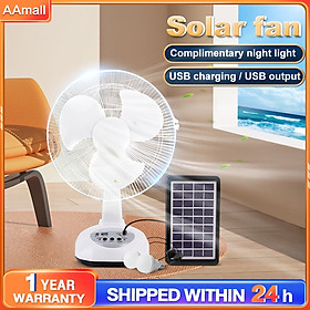 Quạt Tích Điện Năng Lượng Mặt Trời Solar Fan Siêu Mát, Tiết Kiệm Điện- Cúp Điện Vẫn Có Thể Sử Dụng Được - Có Đèn Ngủ ,3 tốc độ,USB/sạc bằng năng lượng mặt trời, CHÍNH HÃNG, BẢO HÀNH 12 THÁNG