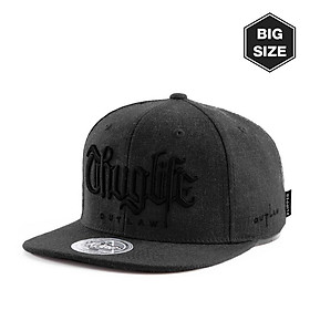 PREMI3R Mũ lưỡi trai snapback FLIPPER THUG Big Logo charcoal phong cách hàn quốc