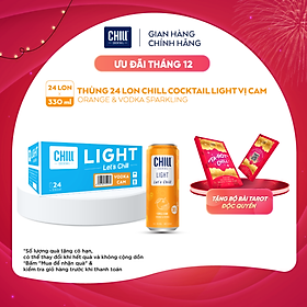 Thùng 24 lon Chill Cocktail Light vị Cam 330ml/lon