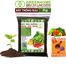 Hình ảnh Đất Trồng Rau Greenhome, Bao 20dm3 (10kg), Hữu Cơ, Trộn Sẵn, Tiện Lợi, Đầy Đủ Dinh Dưỡng, Chuyên Cho Rau, Củ, Quả