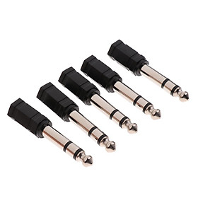 5x 6.35mm Male to 3.5 mm Female M/F Jack Audio Stereo Adapter Converter