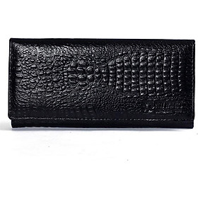 Ví nữ da bò vân cá sấu nhỏ 2 gấp nhiều màu Huy Hoàng HT3101-02-03-04