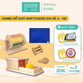 Trọn bộ 5 món đồ chơi cho bé 6-9 tháng Montessori Mota kích thích vận động - Hàng chính hãng