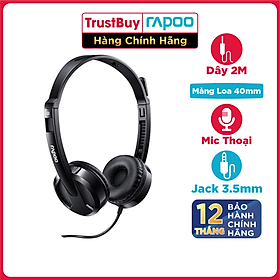 Mua Tai Nghe Tổng Đài Cho PC  Laptop  VOIP Kèm Mic Chống Ồn  Jack Cắm 3.5mm RAPOO H100 - Hàng Chính Hãng