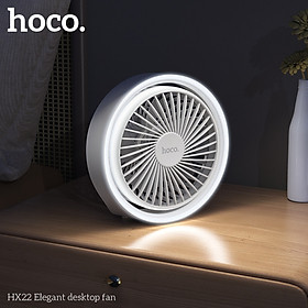 Mua Quạt sạc tích điện/ quạt USB để bàn Hoco HX22 dung lượng pin 1800mAh tích hợp đèn ngủ cổng sạc Type C dùng cho nhà văn phòng tiện lợi_ Hàng chính hãng